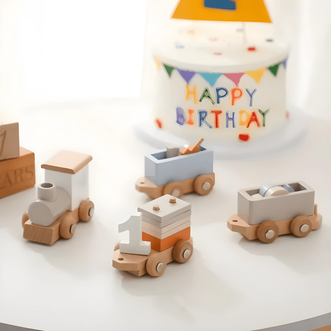 Premium Wooden Train Set 12 Pieces