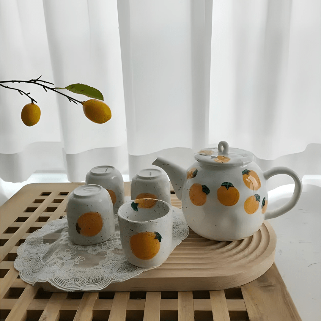 Citrus Breeze Porcelain Tea Set – 850ml