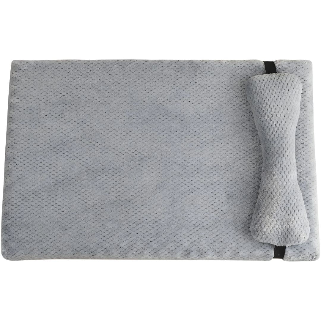 Orthopedic Memory Foam Pet Bed with Pillow (Waterproof & Washable)