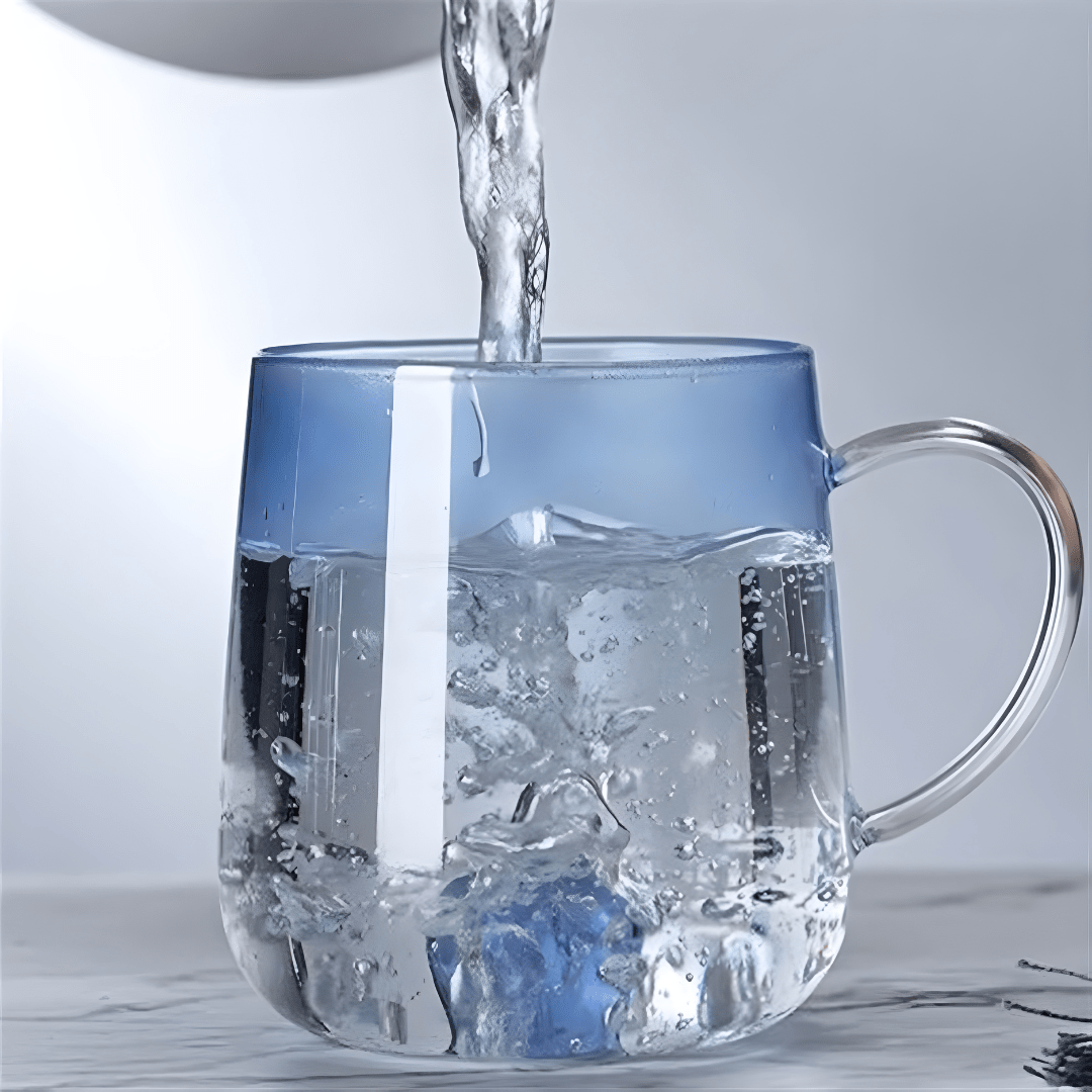 400ml 3d Borosilicate Glass Cup with Heart Detail – Pink or Blue Gradient