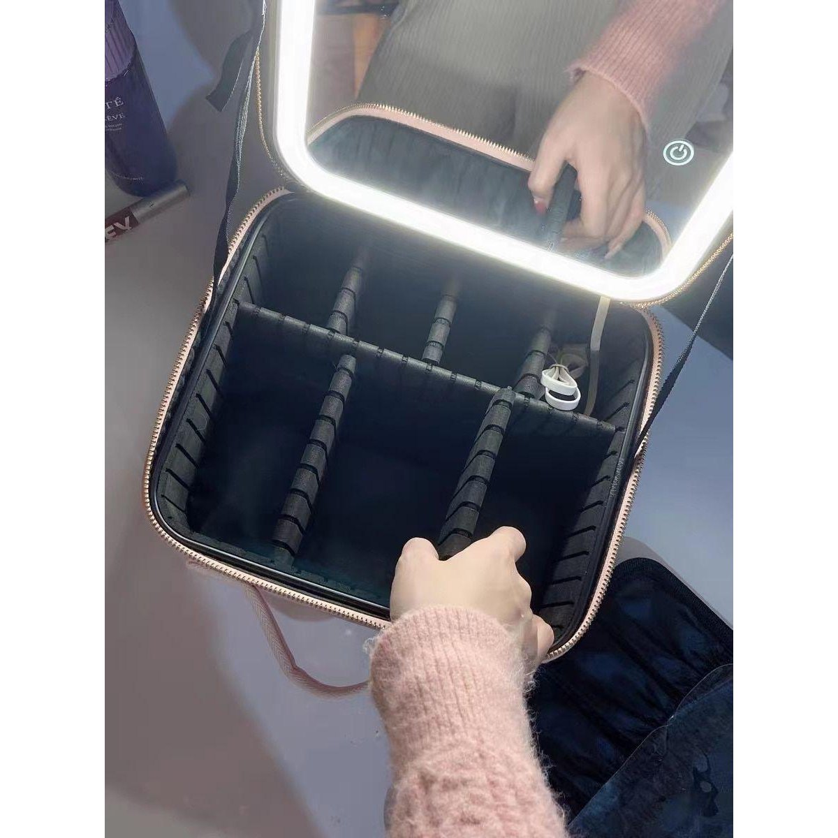 Makeup Bag with LED Mirror