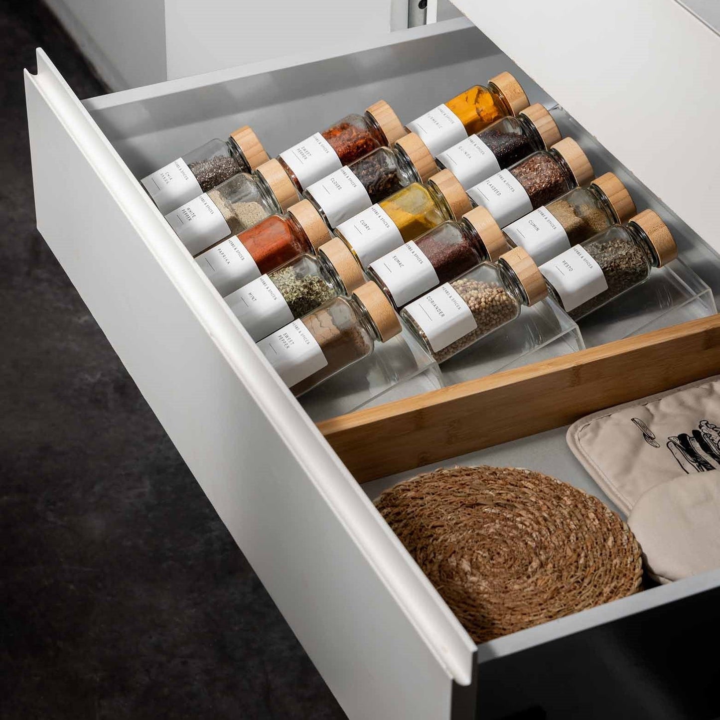 Narrow Bamboo Adjustable Drawer Dividers (Pack of 4)
