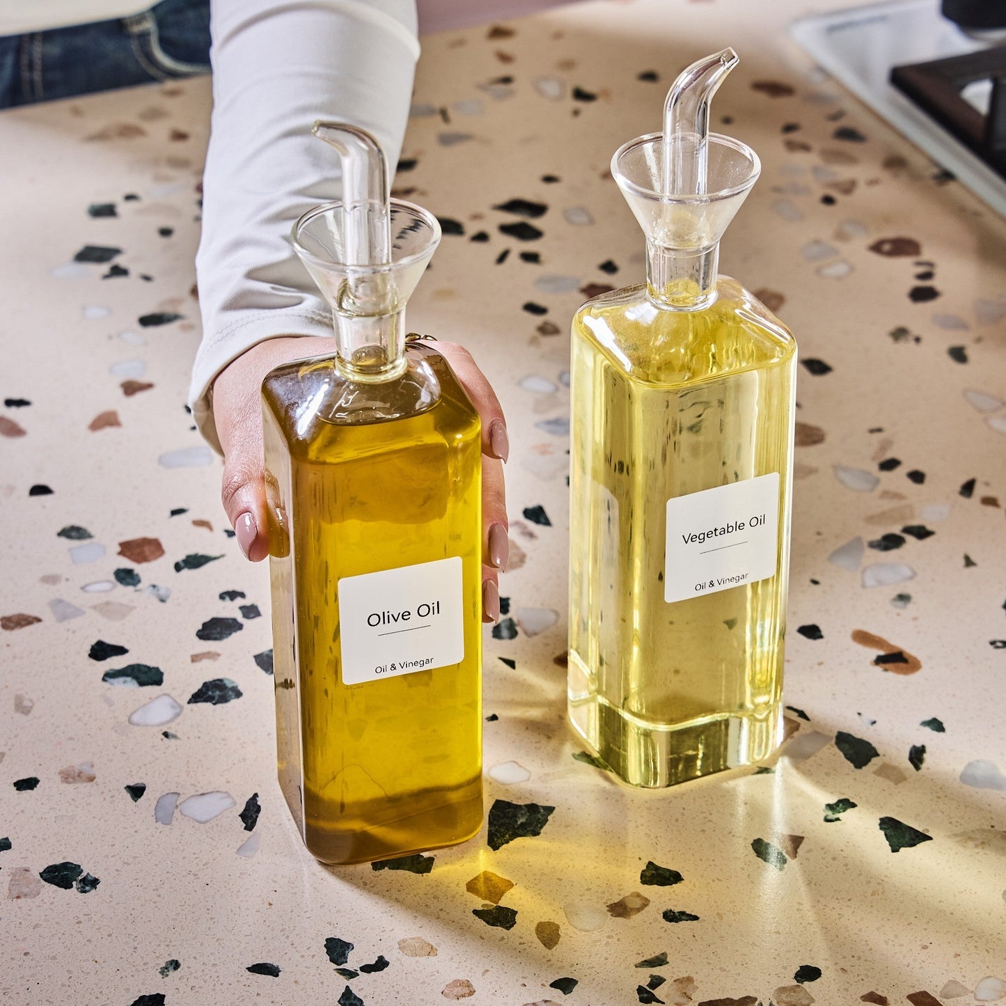 Soy Oil Glass Bottle W/ Nozzle - Clear