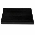 35 CM Velvet Jewelry Organizer Tray for Drawers with Leather Finish Stackable Jewelry Display Trays for Rings Earrings Necklaces Black - Medaid International