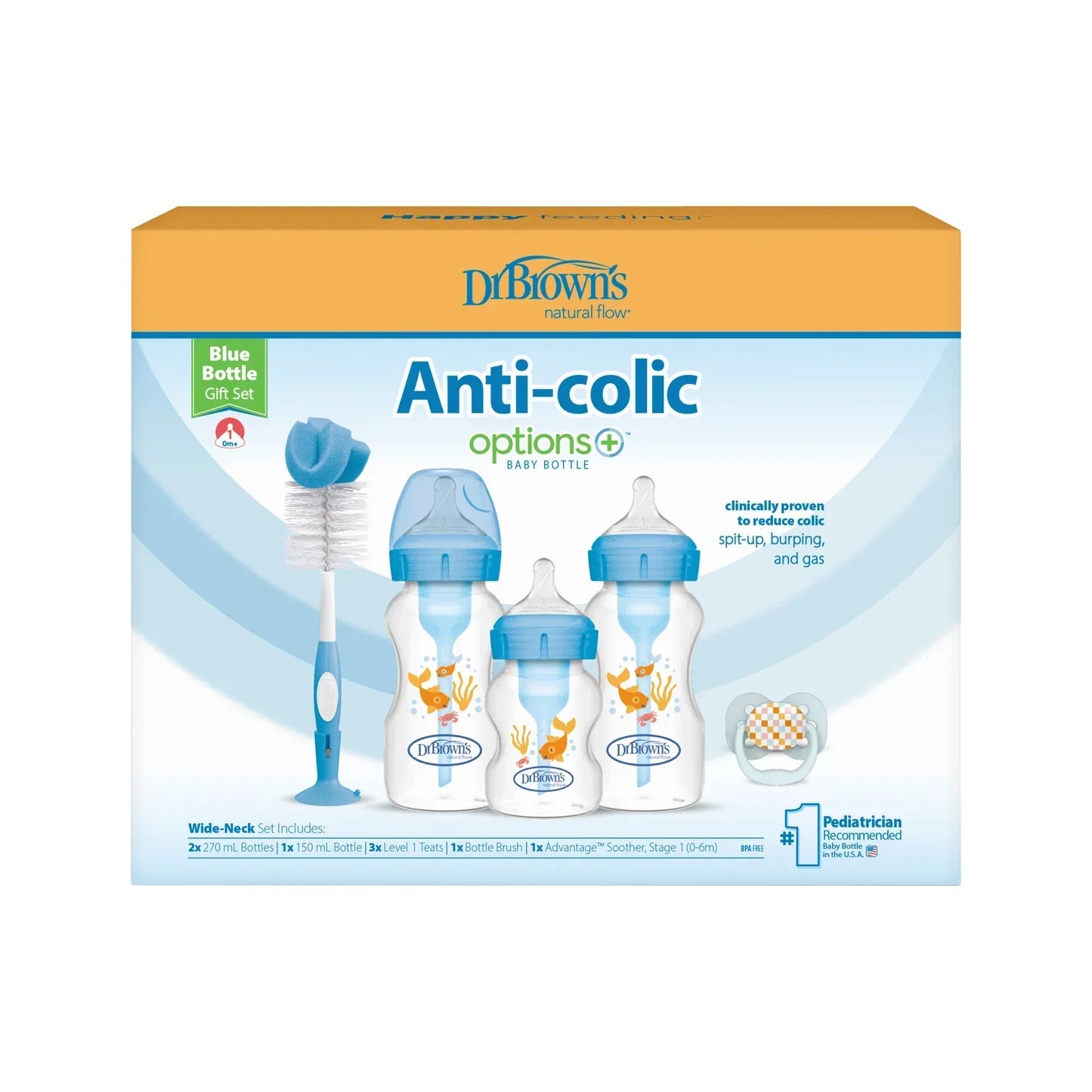 Dr. Brown's Gift Set Blue Option Plus Anti-Colic Bottles