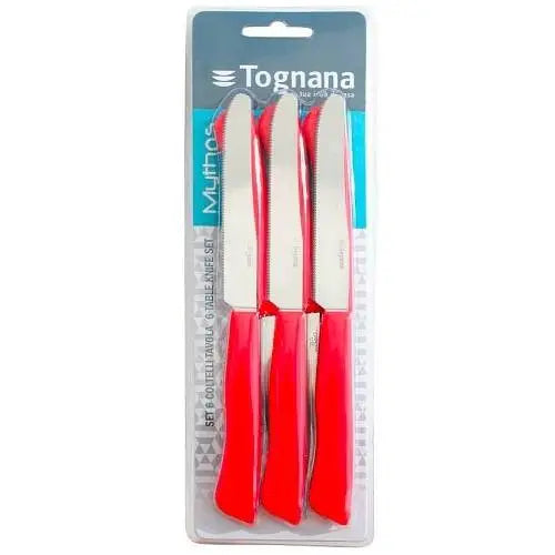 TOGNANA, SET 6 TABLE KNIVES – RED MYTHOS UTENSILI