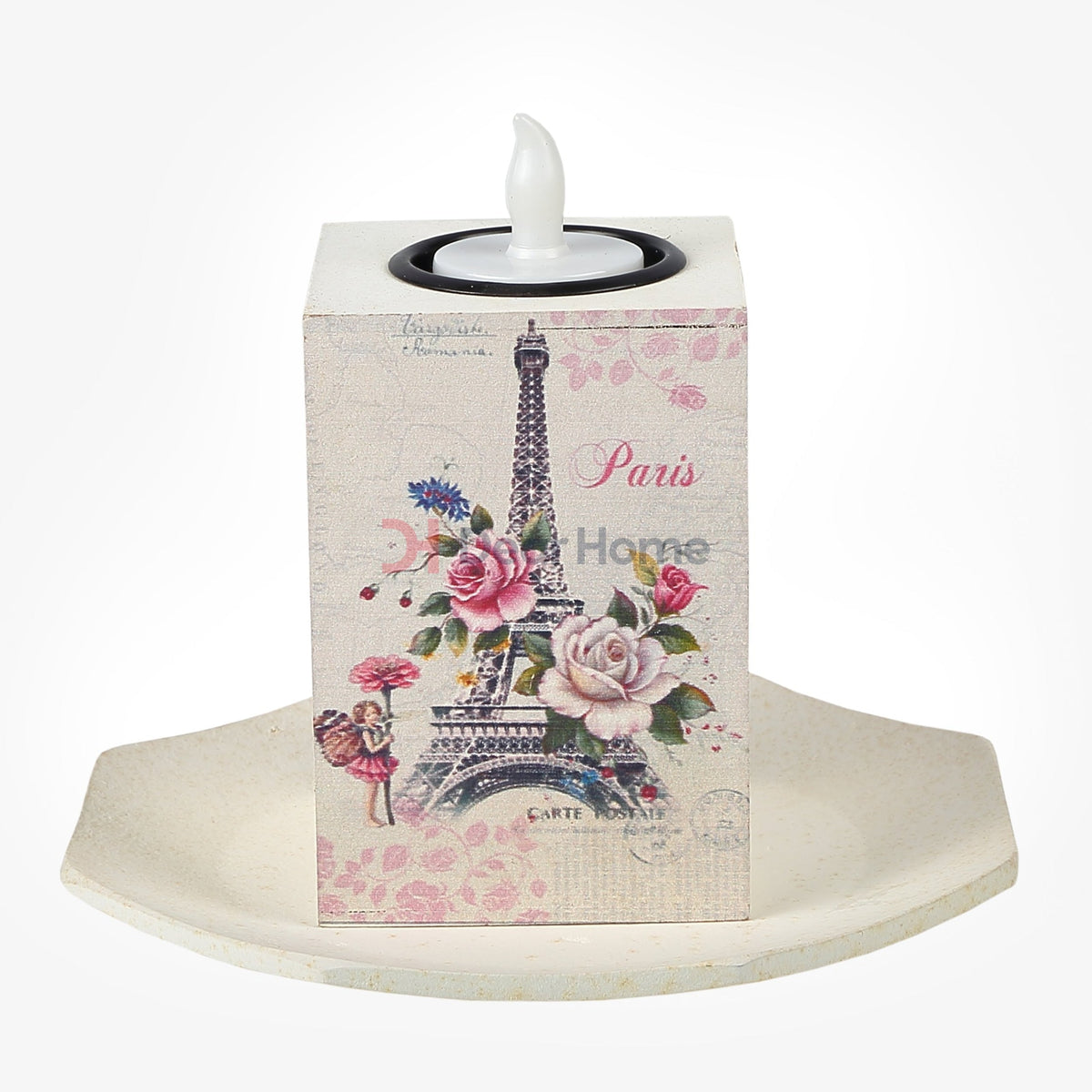 White Wood Led Candle