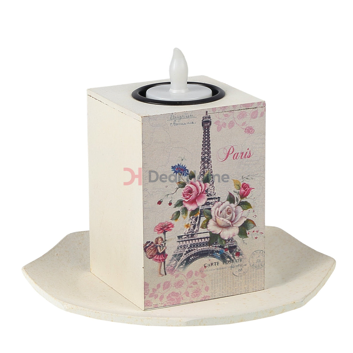 White Wood Led Candle