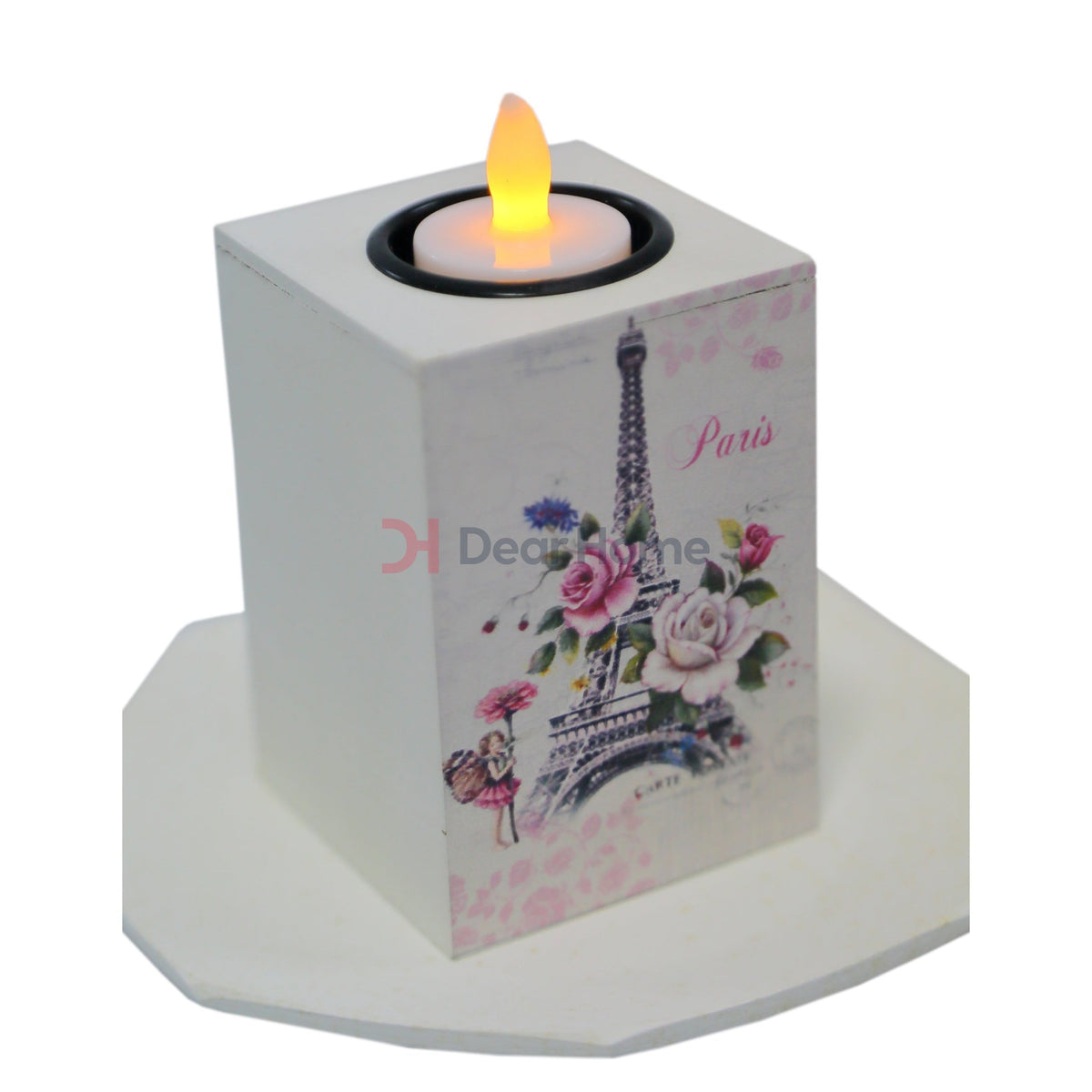 White Wood Led Candle