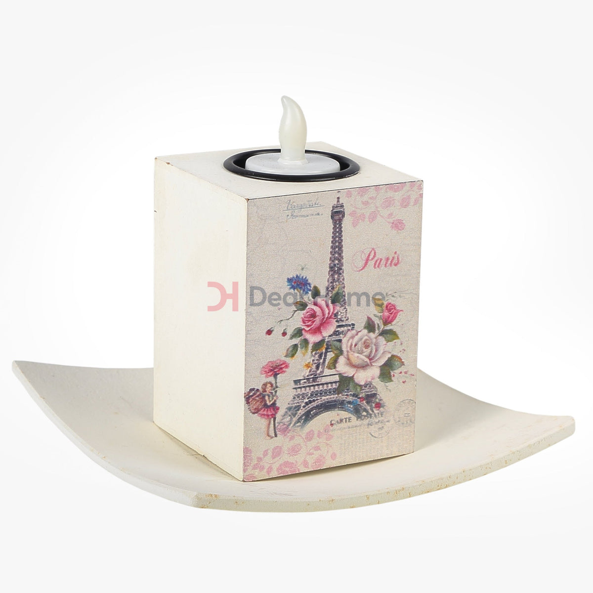 White Wood Led Candle