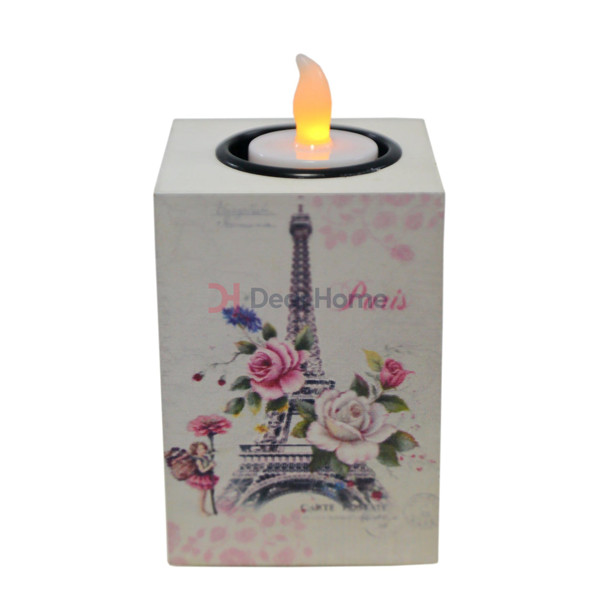 White Wood Led Candle