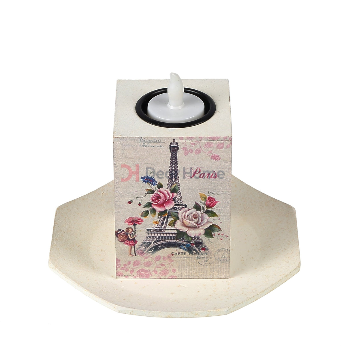 White Wood Led Candle