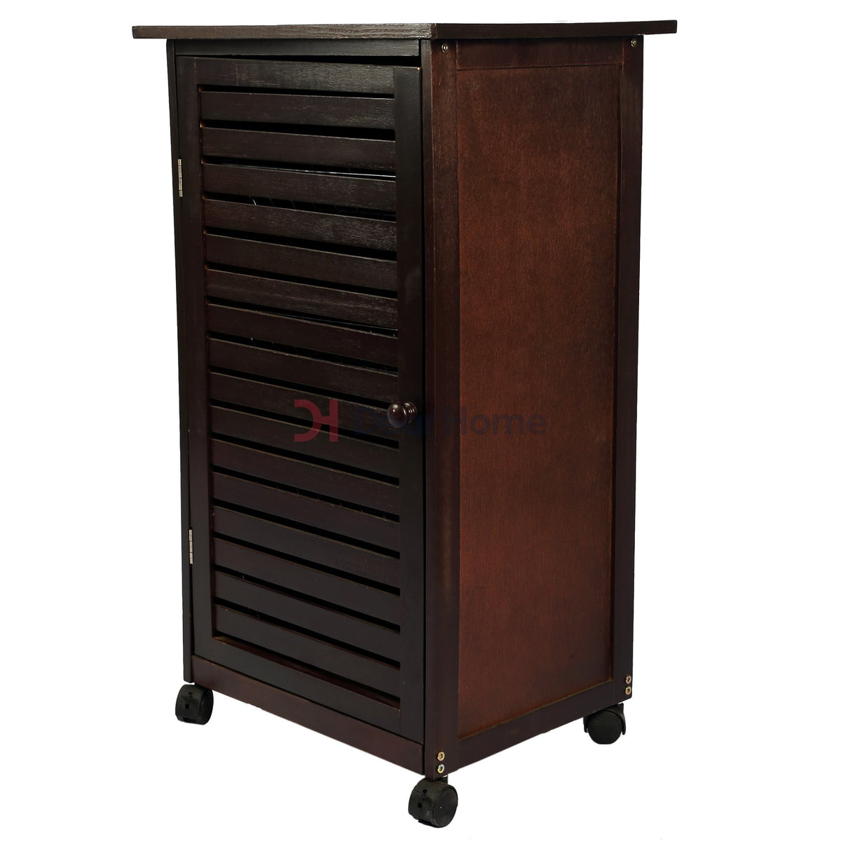 Wood Trolley With 4 Stainless Baskets
