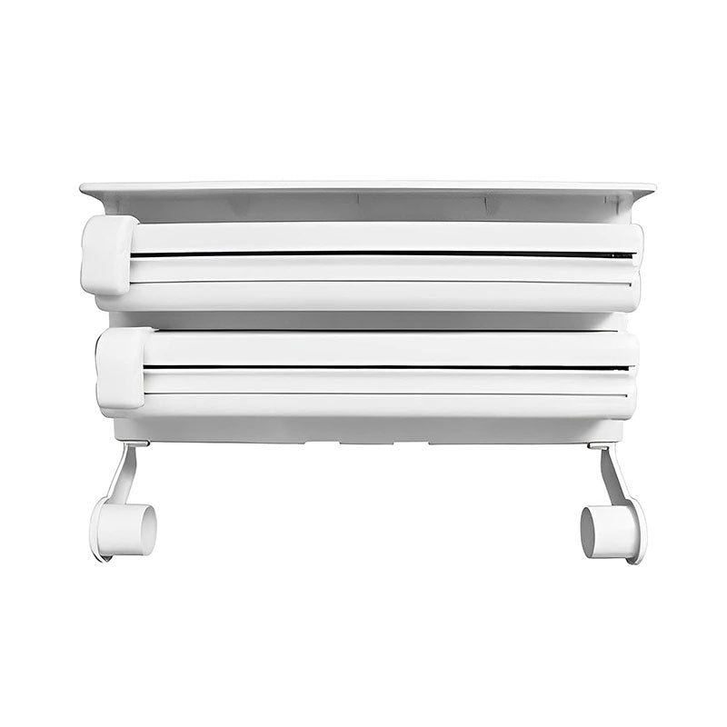 38 CM, Wall Mounted Triple Paper Dispenser with Cutter and Storage Shelf for Cling Film Wrap, Aluminum Foil and Kitchen Paper Roll for Kitchen Usage - Medaid International