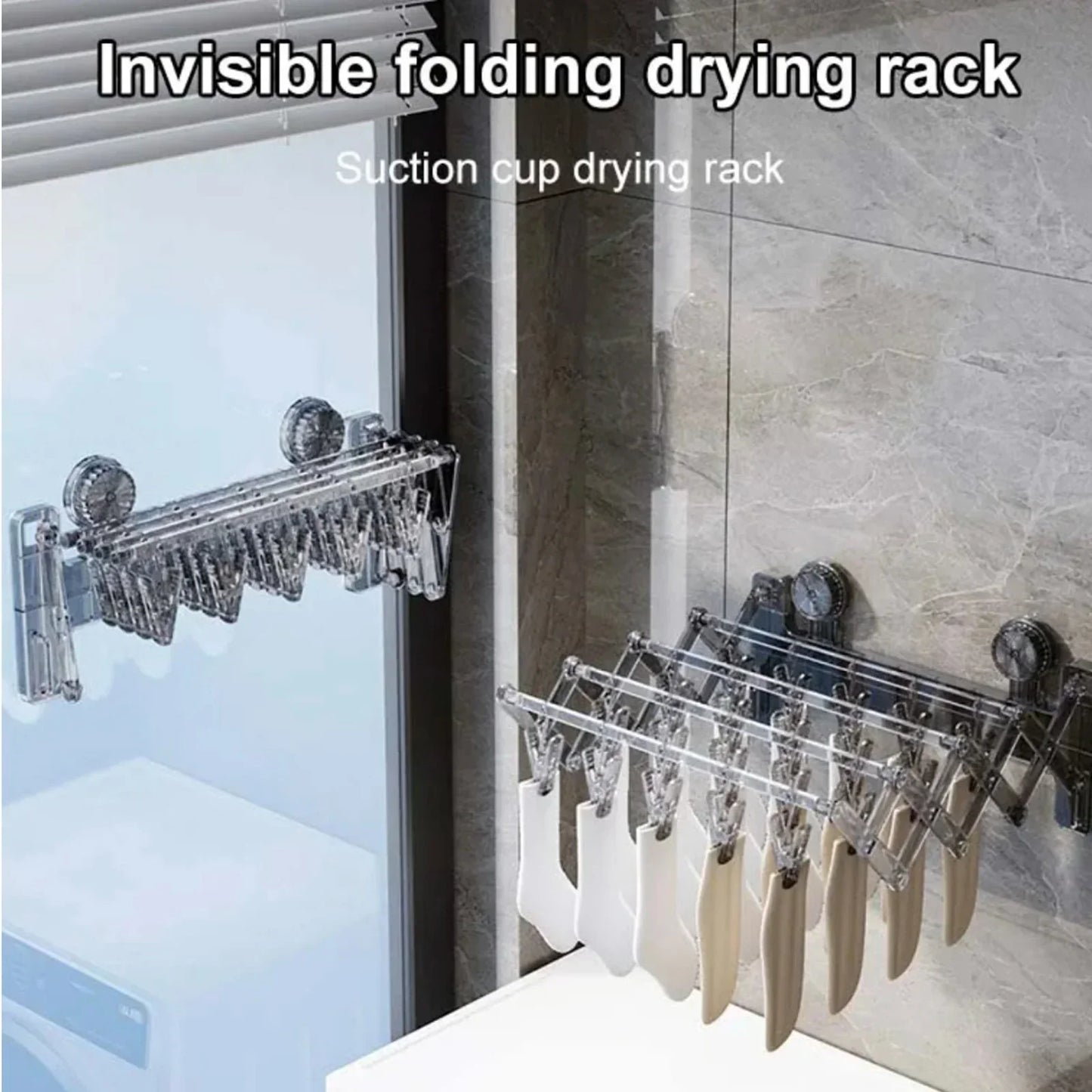 Wall Mounted Foldable Suction Socks Drying Rack