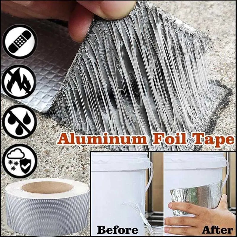 Waterproof Aluminum Foil Rubber Tape شريط لاصق مطاطي ألومنيوم مقاوم للماء