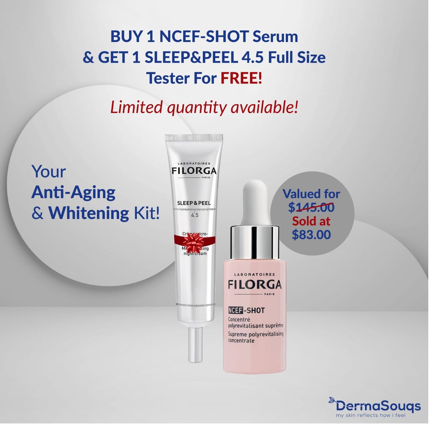 Buy 1 NCEF-SHOT Serum & Get 1 Sleep&Peel 4.5 full size tester for FREE!