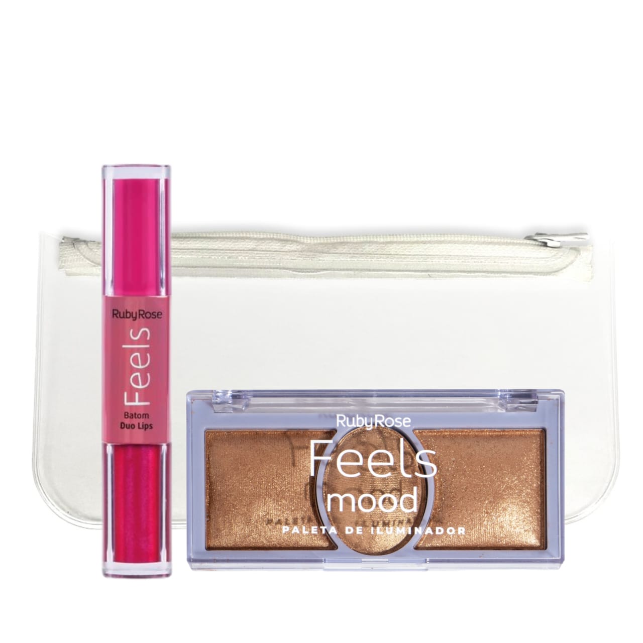 Ruby rose Highlighter Palette Feels Mood (HB-7530) + Duo Sculpt(Hb- 8225-Random ) + FREE POUCH - Medaid International