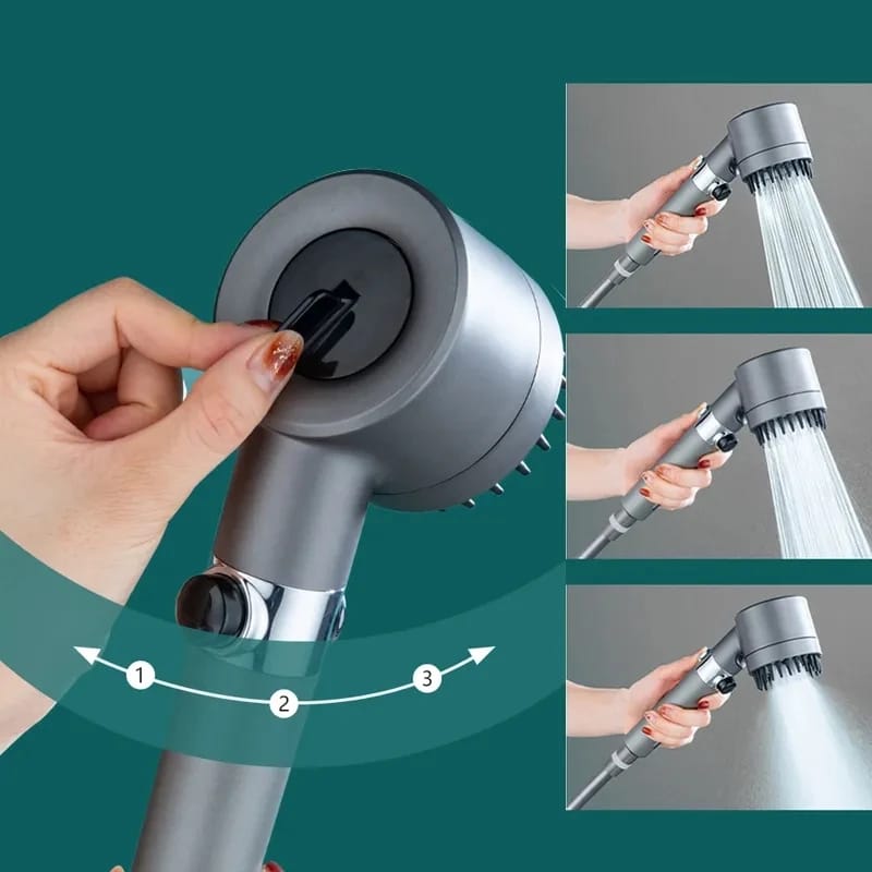 Handheld Shower head 3 Spray Mode with Silicone Mouth Massage & Free Filter - Medaid International