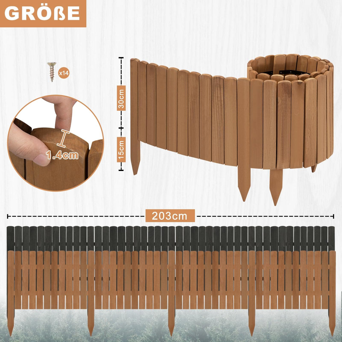 Decorative Wooden Lawn Fence,