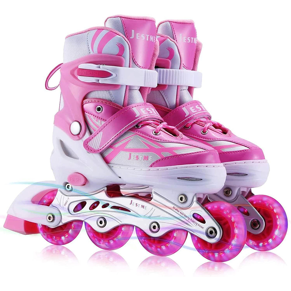 (Net) Large Adjustable Roller Skates 4 Wheelers Skating Shoes With Flashing Led Light On Wheels (Copy) (Copy) Lebanon