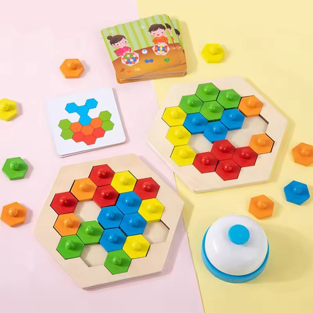 Wooden Hexagon Pattern Puzzle Game Lebanon