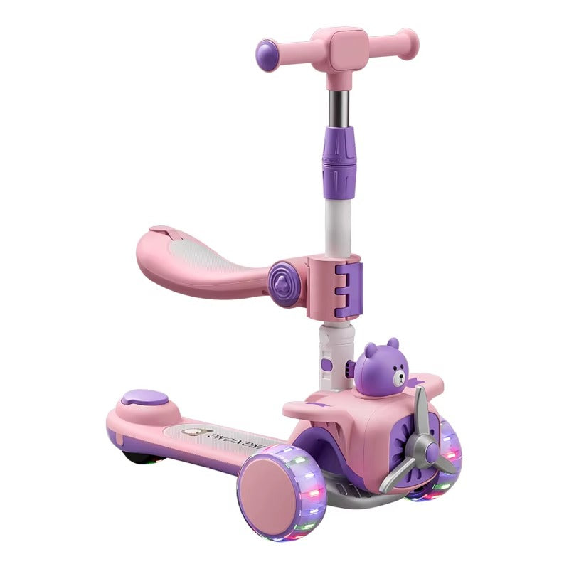 (Net) Foldable And Adjustable Baby Scooter With Gravity Steering And LED Flashing 3 Wheels Safe And Fun Ride Lebanon