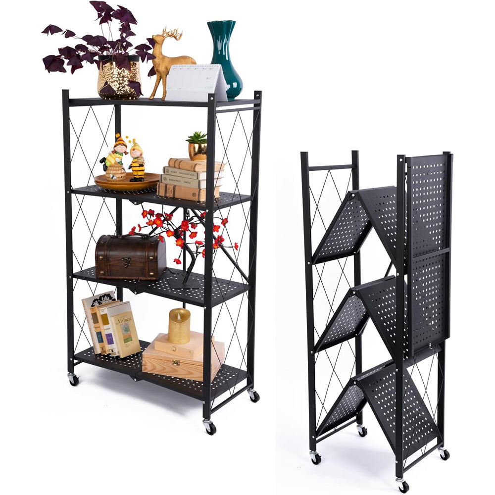 (Net) Foldable Shelf with Wheels 4-Tier Storage Rack Lebanon