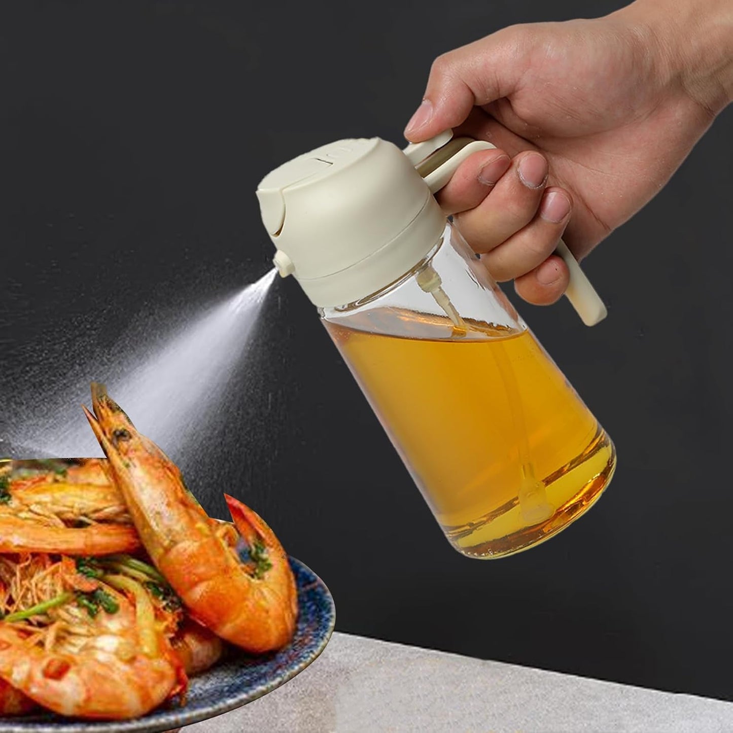 2 in 1 Spray And Pour Glass Oil Dispenser Bottle