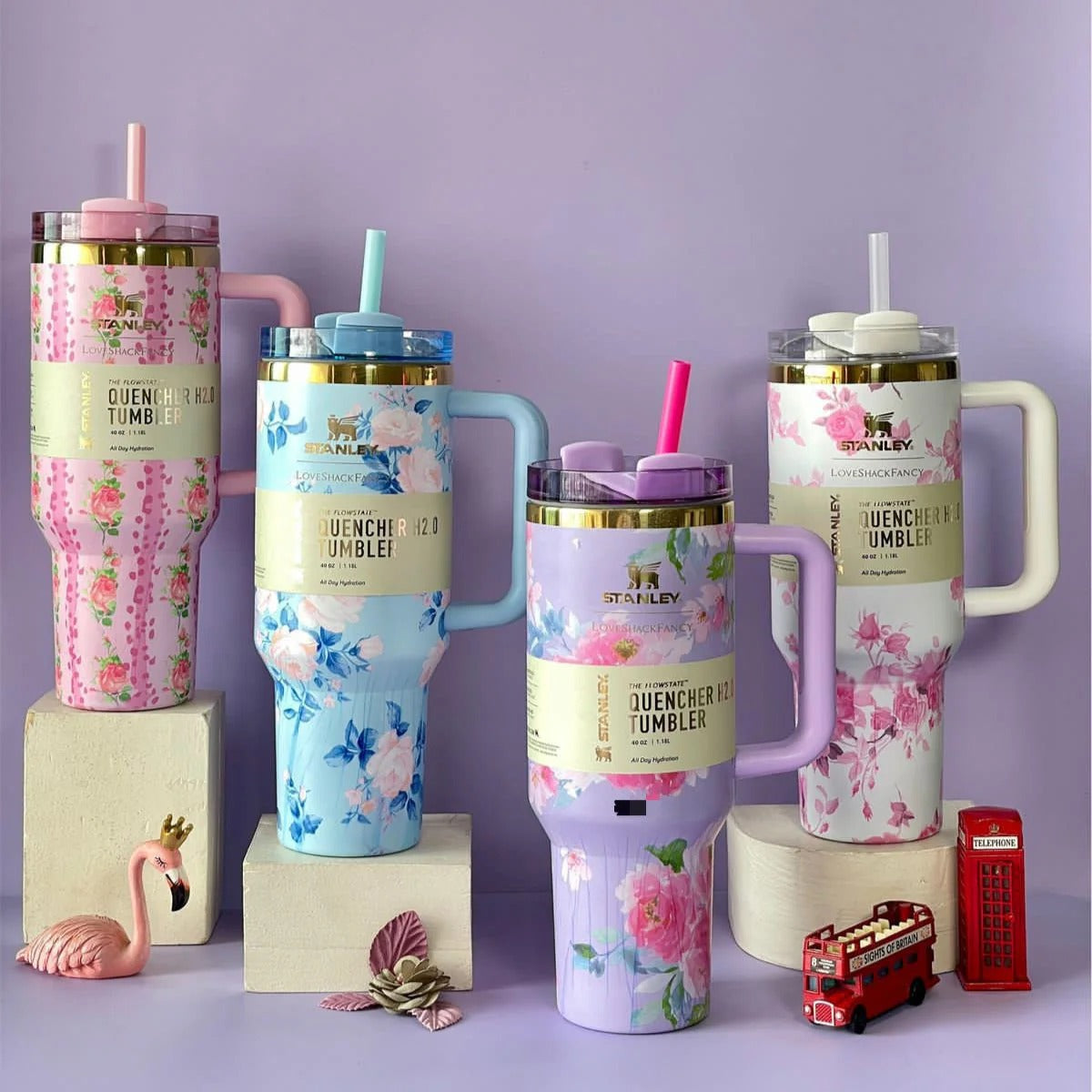 (Net) Stanley Flower Design Thermos Cup Tumbler With Lid 1.2 L Lebanon