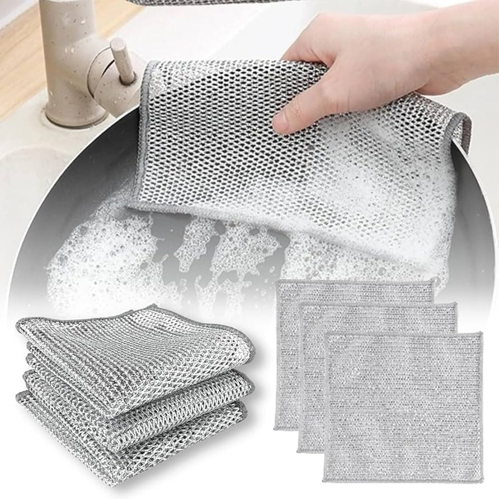 (Net) Multifunctional Silver Wire Cleaning Cloth Set 5 Pcs Lebanon