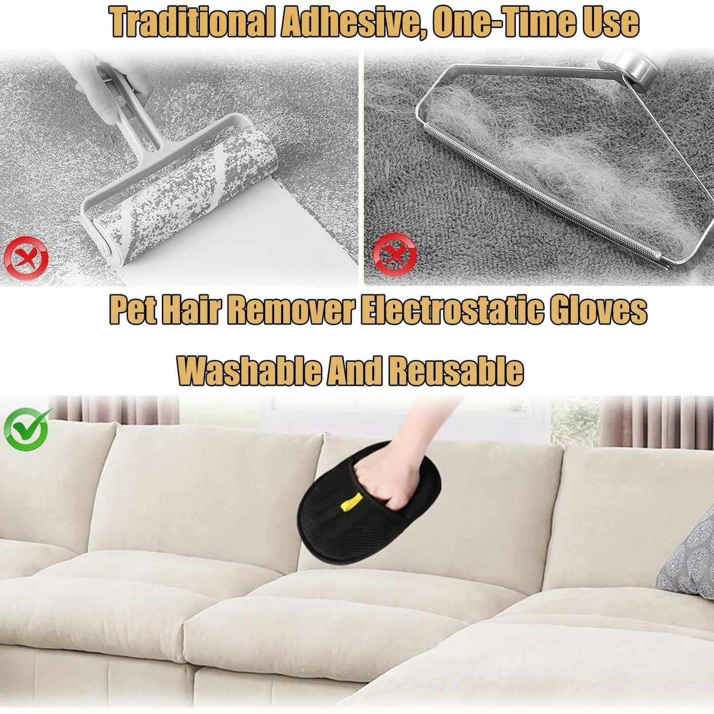 Electrostatic Pet Hair Removal Gloves