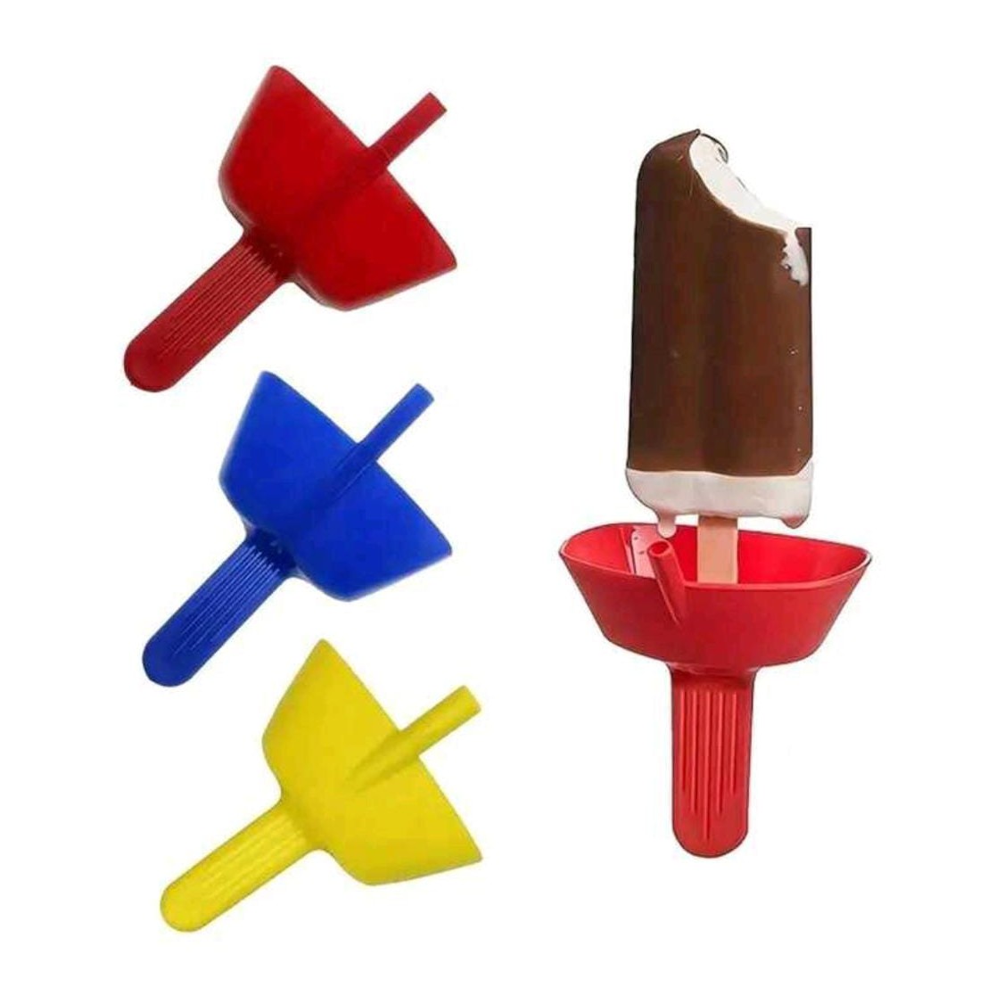 1pc Red Original Drip Free Popsicle Holder Mess Free Frozen Holder Whit Straws