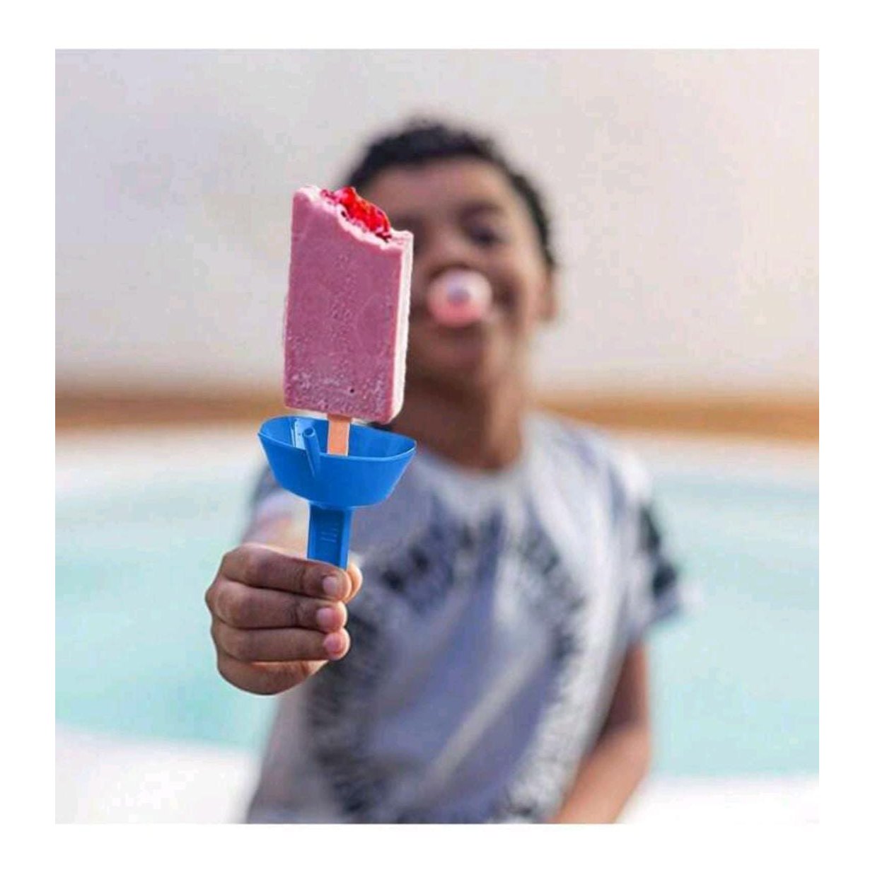 1pc Red Original Drip Free Popsicle Holder Mess Free Frozen Holder Whit Straws