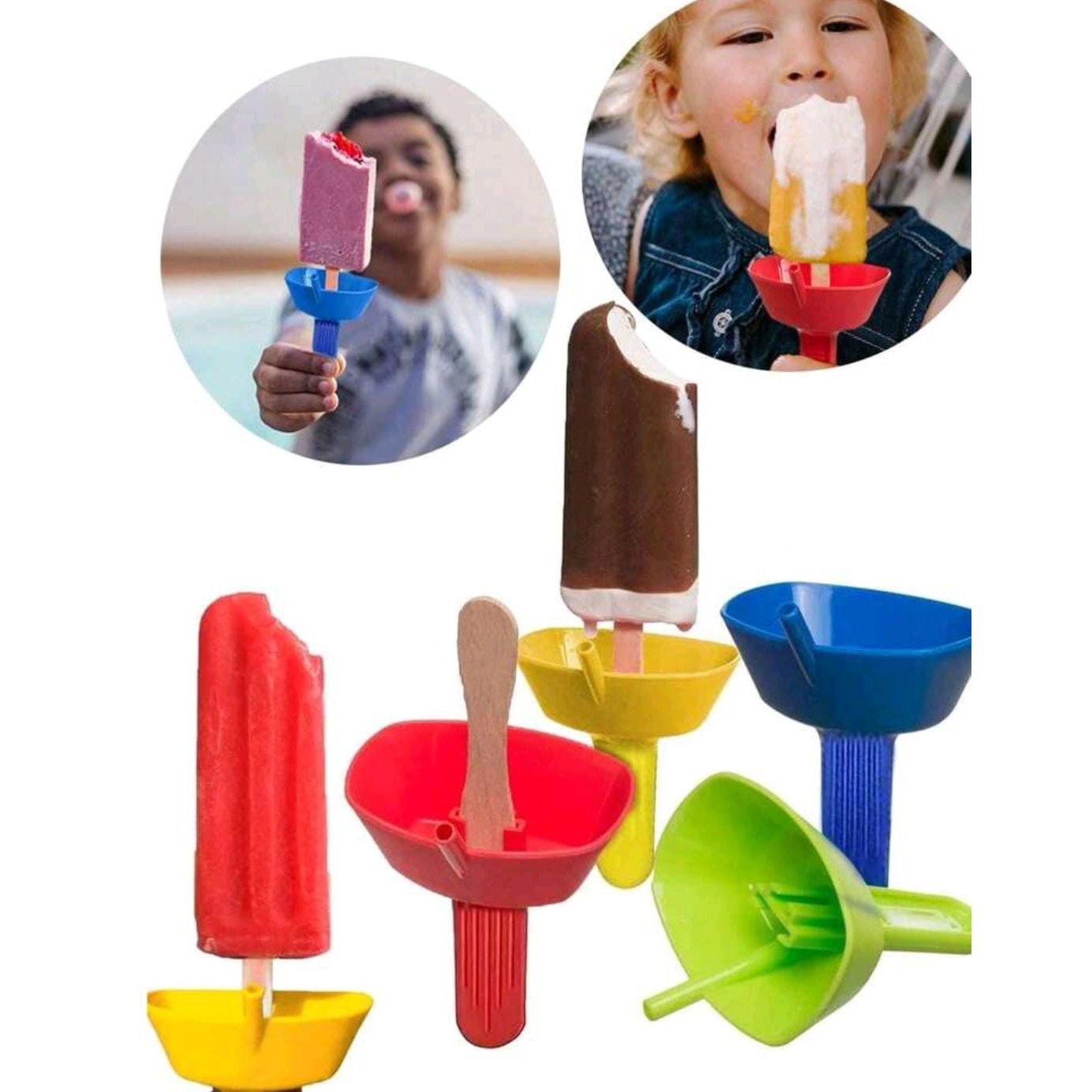 1pc Red Original Drip Free Popsicle Holder Mess Free Frozen Holder Whit Straws