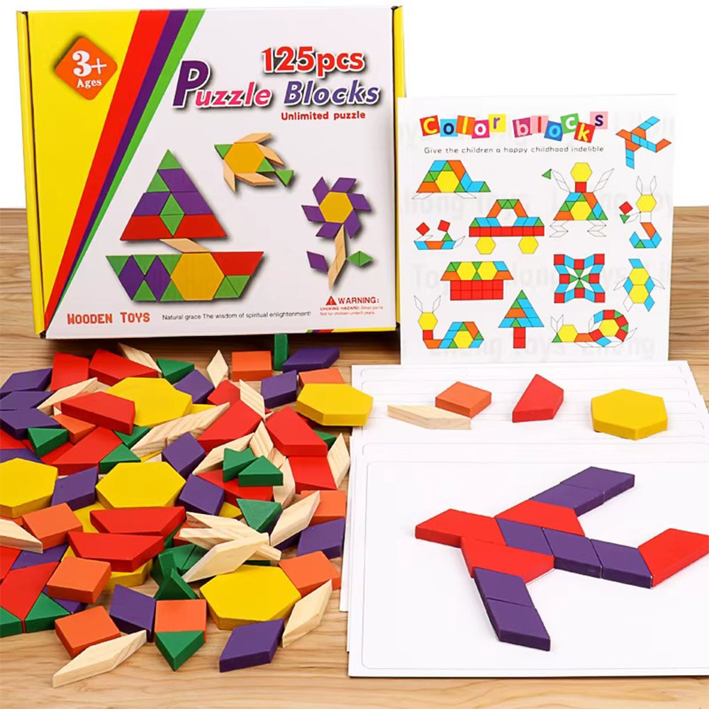 Wooden Puzzle Blocks Jigsaw 125 Pcs Lebanon