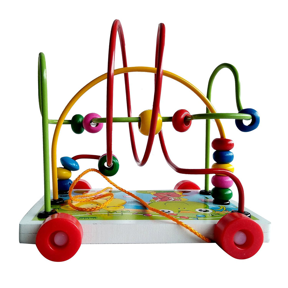 Wooden Toys Rolling Bead Maze Pull Car Roller Coaster Lebanon