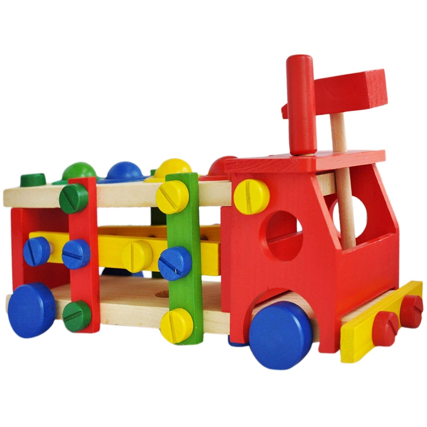 Wooden Screw Car Vehicle Randomly Multifunction Building Blocks Knock Hammer Ball Lebanon
