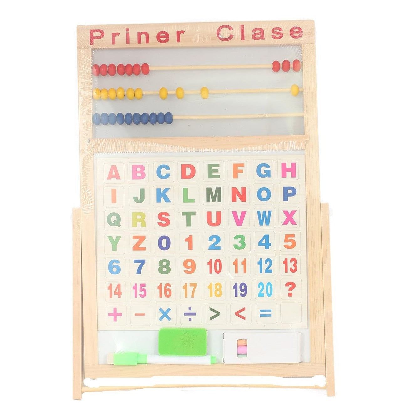Wooden Double Sided Writing Board With Alphabet & Numbers
