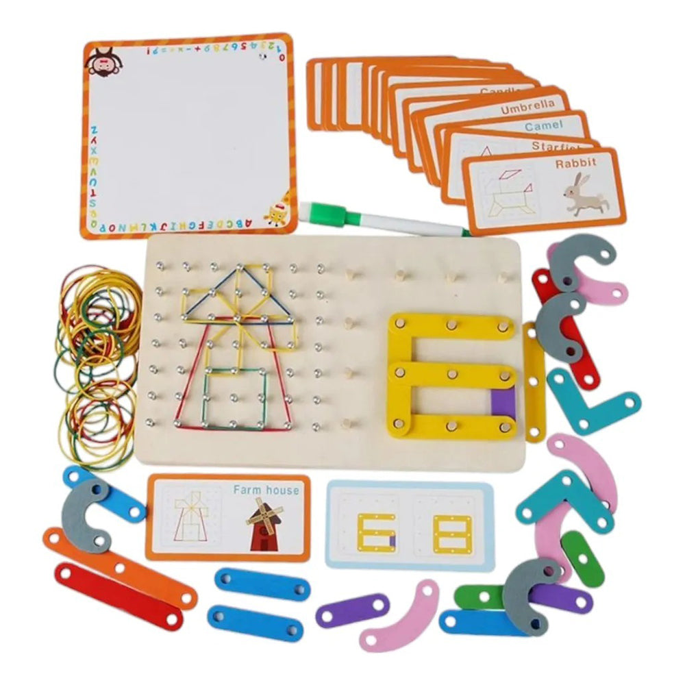 Wooden Toy Puzzle Nail Board Letters And Numbers Lebanon
