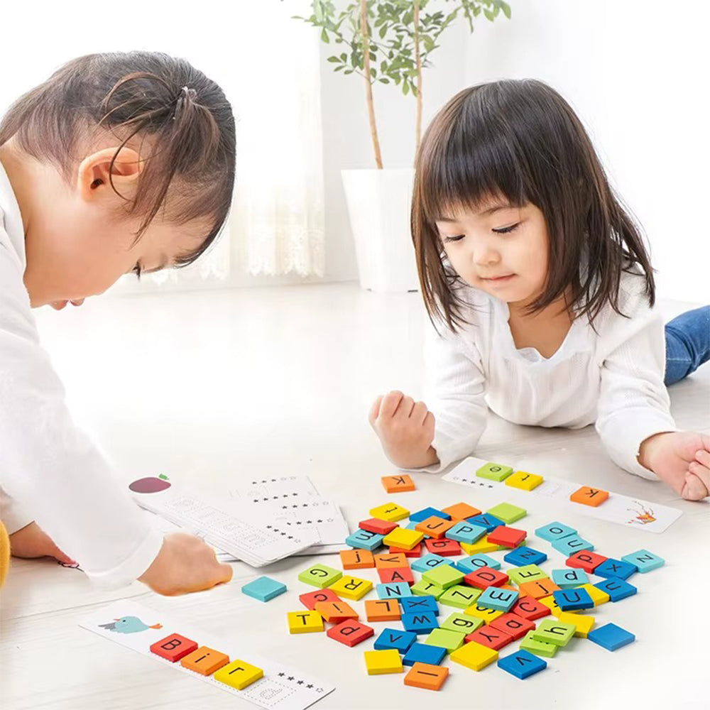 Wooden Toys Spelling Words Game Alphabet Numbers
