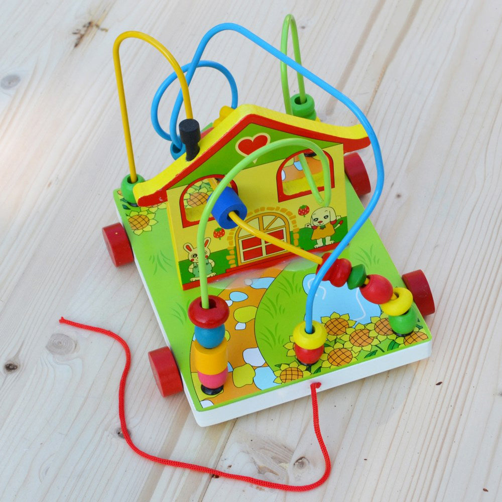 Wooden Beads Pull Labyrinth Stringing String Toy Car Lebanon