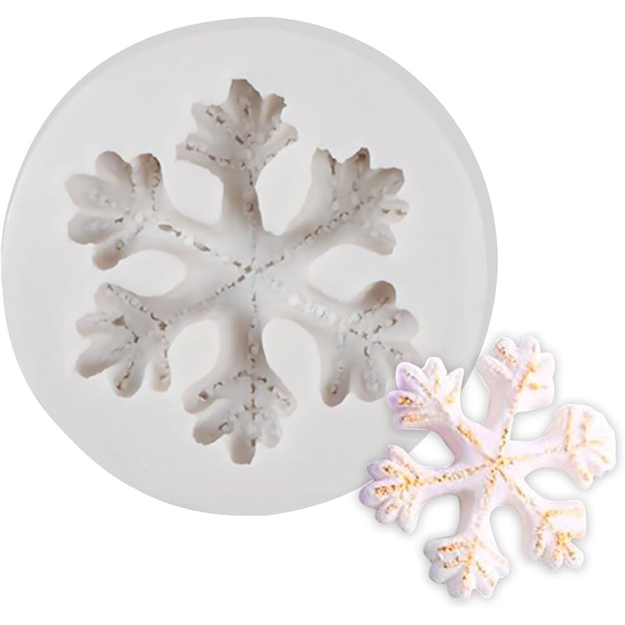 Munchies Tools 3D Snowflake Silicone Cake Chocolate Mold 6.7cm Green