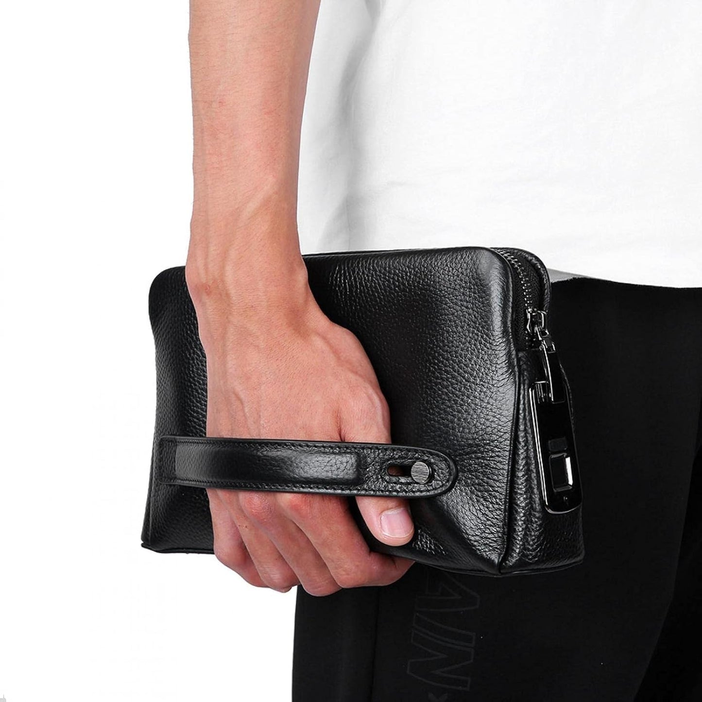 Smart Fingerprint Leather Hand Bag