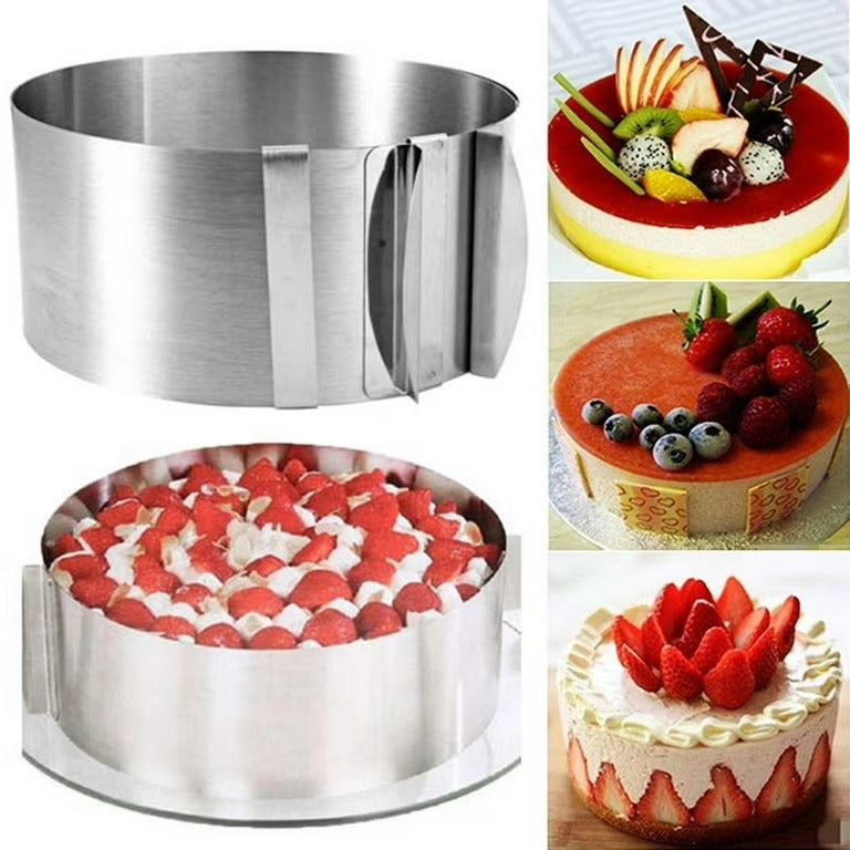 Cake Ring 16 to 30cm Adjustable Round Stainless Steel Cake Mousse Mould Bakeware Tools Decorating Mold Baking