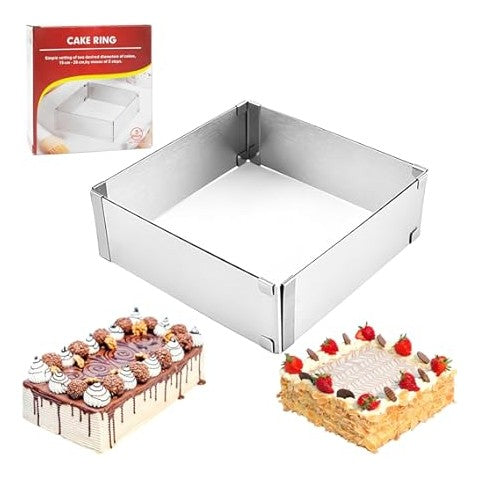 Rectangular Adjustable Baking Frame Square Adjustable Cake Ring Square Baking Frame Square Baking Frame for Baking Tray with Divider