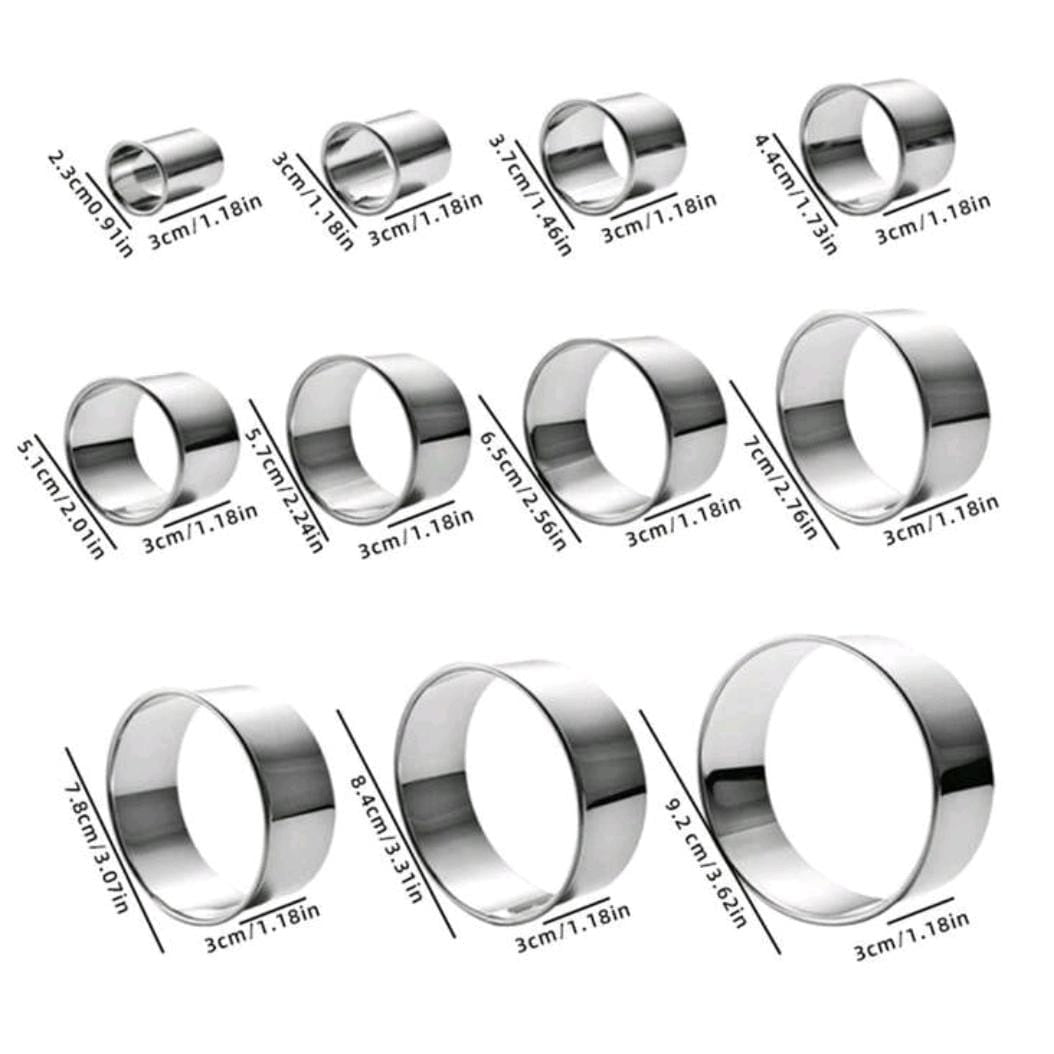11pcs/set Stainless steel cookie cutter set-multifunctional molds for baking dumplings pastries and pies