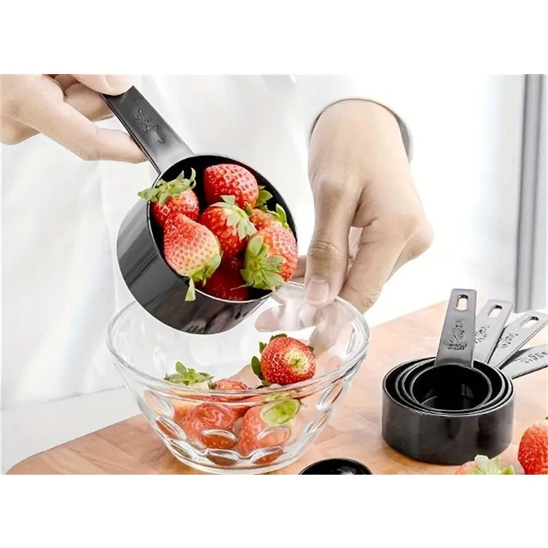 Plastic Measuring Cups, Set of 4 - Black