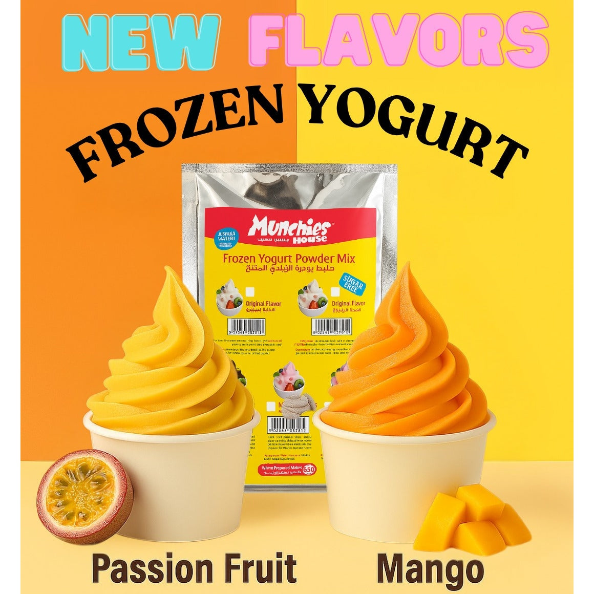 Frozen Yogurt Powder Mix – Passion Fruit Flavor | For Soft Serve
