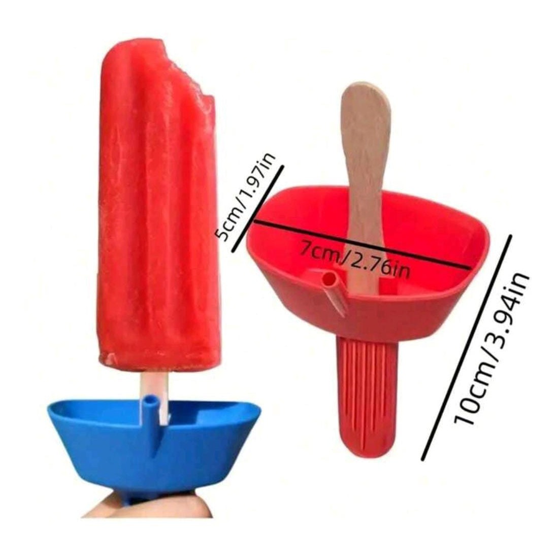 1pc Red Original Drip Free Popsicle Holder Mess Free Frozen Holder Whit Straws